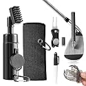 Golf Club Cleaning Kit,Golf Accessories,Golf Cleaning Kit with Golf Club Cleaner Water Brush,Towel,Divot Repair Tool,Groove Sharpener,Golf Ball Alignment Complete Golf Kit