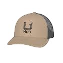 HUK Men's Mesh Trucker Snapback Hat | Anti-Glare Fishing Hat