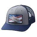 HUK Men's Mesh Trucker Snapback Hat | Anti-Glare Fishing Hat