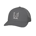 HUK Men's Mesh Trucker Snapback Hat | Anti-Glare Fishing Hat