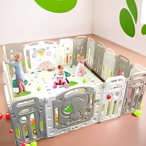 18 panel playpen for babies upto 5 year baby play area indoor setup for baby kids play yard playpen baby with balls and mat basket ball baby play yard for baby play area toddlers baby playard playpen baby fence upto 5 yrs kids playard children play area