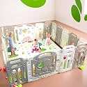 18 Panel Playpen for Babies Upto 5 year Baby Play Area Indoor Setup For Baby Kids Play Yard Playpen Baby with Balls and Mat, Basket Ball Baby Play yard for Baby Play Area Toddlers baby Playard Playpen Baby Fence Upto 5 Yrs ki