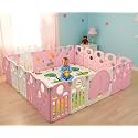 Hukimoyo Playpen for babies 16 Panels Play Area Indoor Setup with Mat ,balls | Play Yard for Babies 0–3 Years with Padded Boundary |Indoor Outdoor Toddler , infant fence Activity Center with Safety Door Lock &amp; Suction Cup