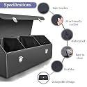 Hukimoyo 70L Car Trunk Organizer Box with Lid Foldable Large Compartment Car Trunk Boot Organizer Backseat Collapsible Leather Storage Organiser Box Fit For All types (75L x 31W x 30H cm)