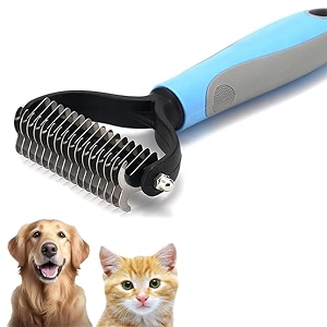 hukimoyo 2 in 1 dog hair comb brush pet grooming brush double-sided de shedding tool removes knot amp tangled hair comb for dogs pets with dog comb for grooming dogs deshedding comb cat grooming brush