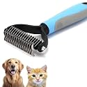 Hukimoyo 2 IN 1 Dog Hair Comb Brush Pet Grooming Brush Double-Sided DE shedding Tool Removes Knot & Tangled Hair Comb for Dogs Pets with Dog Comb for Grooming Dogs Deshedding Comb Cat Grooming Brush