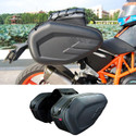Hukimoyo Motorcycle Saddle Bag for Bike, Cycle Waterproof Tail Storage Side Bag for Rider Double-side Black Plastic Motorbike Saddlebag