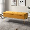 HULALA HOME Modern Velvet Storage Ottoman with