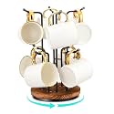 HULISEN 360° Rotating Mug Tree, Coffee Mug Holder for Large Cups, 8 Hooks
