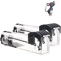 Humane Mouse Traps, 12 inches Enlarged No Kill Rat Live Traps for Chipmunks, Reusable Catch and Release Mice, Pet and Children Friendly Mouse Trap that Work (Black 2Pack)