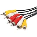 HUMBE&CO-3 RCA Male to Male 3 RCA Audio Video AV Cable. Suitable for TV LC LED Home Theater Laptop PC DVD .Black,1 Pc Pack.
