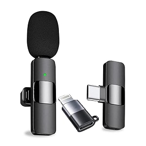 humble 2 in 1 wireless dynamic lapel collar mic voice recording filter microphone with receiver compatible with apple and all type-c mobile phones for live shows interview amp vlog short video