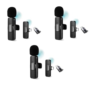 humble 2 in 1 wireless dynamic lapel collar mic voice recording filter microphone compatible with apple and all type-c mobile phones for live shows interview amp vlog short video pack of 3
