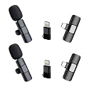 Humble 2 in 1 Wireless Dynamic Lapel Collar Mic Voice Recording Filter Microphone Compatible with Apple and All Type-C Mobile Phones for Live Shows, Interview &amp; Vlog Short Video Pack of 2