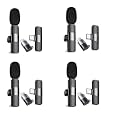 HUMBLE 2 in 1 Wireless Dynamic Lapel Collar Mic Voice Recording Filter Microphone Compatible with Apple and All Type-C Mobile Phones for Live Shows, Interview &amp; Vlog Short Video Pack of 4