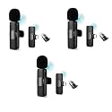 HUMBLE 2 in 1 Wireless Dynamic Lapel Collar Mic Voice Recording Filter Microphone Compatible with Apple and All Type-C Mobile Phones for Live Shows, Interview &amp; Vlog Short Video Pack of 3