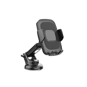 humble clamp car mobile holder with 360 rotation strong suction cup one click release button compatible with 4 to 7 inches mobiles windshield and dashboard mobile holder for car cr-200 - black