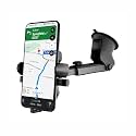 HUMBLE Clamp Car Mobile Holder with 360° Rotation, Strong Suction Cup, One Click Release Button Compatible with 4 to 7 inches Mobiles, Windshield and Dashboard Mobile Holder for Car (CR-200) - Black