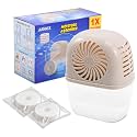 Humidity Absorber with 2 Pack Moisture Absorber Refills Tablets, 15.9oz- 7"H × 5.5"W Mini Dehumidifier, Bathroom Moisture Absorber – Prevents Excess Moisture And Fragrance Free