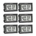 Humidity Meter Hygrometer Room Thermometer Indoor Digital Temperature and Humidity Monitor Mini Hygrometer Thermometer for House Office Home Garden and Cellar, 6 Pack