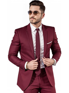 HUMJOLI MENS WEAR Solid Single Breasted Beach