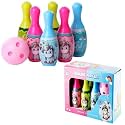 Bowling Game Toy for Kids Set of 6 Large Pins & 1 Ball Toys Bowling Alley Set Premium Sports Learning Toys Multicolor