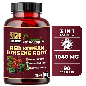 humming herbs red korean ginseng with ginkgo biloba leaf siberian ginseng supports energy concentration immune system and improves mental clarity bio-available supplement