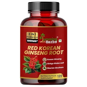 humming herbs red korean ginseng with ginkgo biloba leaf siberian ginseng supports energy concentration immune system and improves mental clarity bio-available supplement