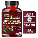 Humming Herbs Red Korean Ginseng with Ginkgo Biloba Leaf, Siberian Ginseng, Supports Energy, Concentration, Immune system and Improves Mental Clarity Bio-available Supplement