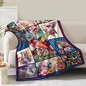 Hummingbird Blanket Gifts for Women Girls Mom Birthday Christmas Valentine Present Colorful Floral Bird Flower Theme Decor Bedroom Living Room Sofa Couch Soft Cozy Plush Kids Adults Teen Throw 60"x80"