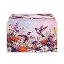 Hummingbird Daisy Print Bread Maker Cover Dust-proof Washable Toaster Cover Fits Most Standard 2 Slice Toasters, Kitchen Decorations
