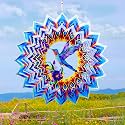 Hummingbird Wind Spinner,Hanging Wind Spinners Outdoor for Garden Decoration，15.7 inch 3D Stainless Steel Wind Sculpture for Indoor/Outdoor Decor