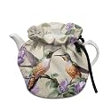 Hummingbirds Petunias Tea Pot Tea Kettle Decorative Cover Insulated Dust Bag Drawstring Tea Kettle Covers Teacup Covers Insulated Drop-Proof Shock-Proof Decoration