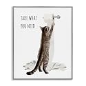 Humorous Cat Bathroom Comic, 16 x 20 Inch Framed Giclée Print