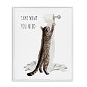 Humorous Cat Bathroom Comic, 16 x 20 Inch Framed Giclée Print