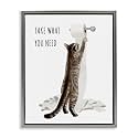 Humorous Cat Bathroom Comic, 17 x 21 Inch Canvas in Floater Frame
