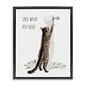 Humorous Cat Bathroom Comic, 25 x 31 Inch Canvas in Floater Frame