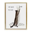 Humorous Cat Bathroom Comic, 25 x 31 Inch Canvas in Floater Frame