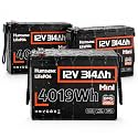 HumsiENK 3 Pack 12V 314Ah (300Ah) LiFePO4 Lithium Battery 4019Wh, 200A BMS