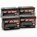 HumsiENK 4 Pack 12V 314Ah (300Ah) LiFePO4 Lithium Battery 4019Wh, 200A BMS