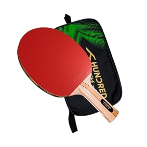 hundred attack 30 table tennis racket with full cover  attack-focused table tennis bat  fast speed strong spin amp match-ready control - redblack