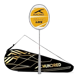 hundred carbon graphite powertek force - white strung badminton