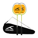 Hundred Powertek Ultra X Combo (2 Strung Rackets with 1 Full Cover) Badminton Kit