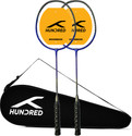 Hundred Powertek Ultra X Combo (2 Strung Rackets with 1 Full Cover) Badminton Kit