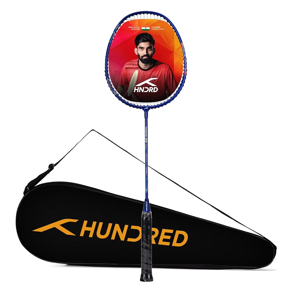 Hundred Powertek 200 Aluminium Badminton Racket, Includes Racket Cover ...