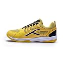 HUNDRED Unisex-Adult Raze Badminton Shoes (Non Marking) | Lightweight &amp; Durable X-Cushion, Active Grip Sole, Toe Assist(Yellow/Dk Grey, 12 UK)