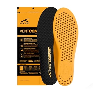 hundred ventcomfort performance insoles  honeycomb ventilation  odourless shock absorption cushioning  personalized comfort for any shoe  unisex  1 pair 65 uk  7 uk