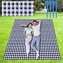 HunnmingRe 6 Pcs Picnic Blankets Disposable Mats,Navy Blue and White