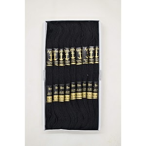 hunny- bunch stranded cotton skeins crosslong stitched embroidery anchor thread set of 10 pieces shade no black