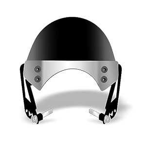 mikanix hunter 350 visor glass  unbreakable headlight bolt visor  windshield protector wind deflector for bike styling fairing kit chrome plate